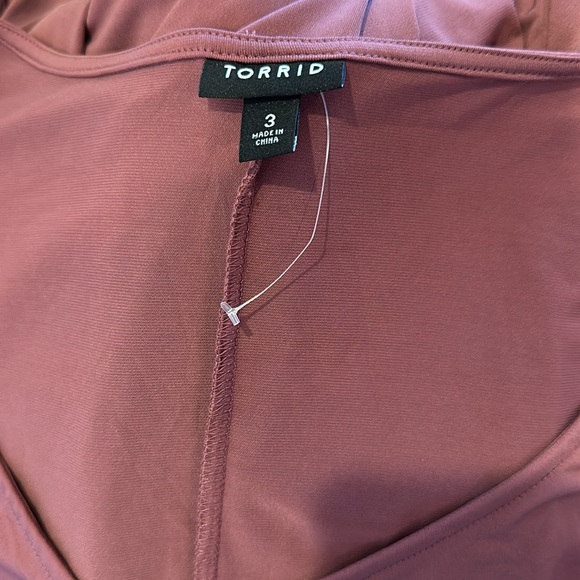 Torrid dress shired front skater Rose Taupe Sz 3X - Picture 6 of 7